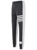 Thom Browne 'Colorblock 4 Bar' Grey Cotton Pants