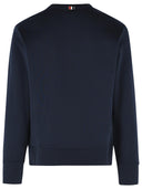 Thom Browne 'Colorblock 4 Bar' White And Blue Cotton Sweatshirt