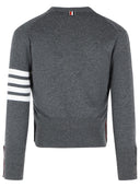 Thom Browne 'Classic 4 Bar' Grey Cashmere Cardigan