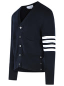 Thom Browne 'Milano 4 Bar' Navy Virgin Wool Cardigan