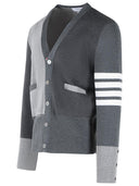 Thom Browne 'Fun Mix' Grey Merino Wool Cardigan