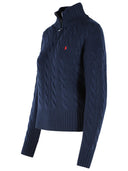Polo Ralph Lauren Navy Blue Wool And Cashmere Sweater