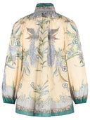 Zimmermann 'Indra Billow' Cream Cotton Blend Blouse