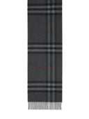 Burberry 'Mu Giant Check' Dark Grey Cashmere Scarf