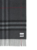 Burberry 'Mu Giant Check' Dark Grey Cashmere Scarf