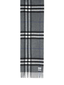 Burberry 'Mu Giant Check' Grey Cashmere Scarf