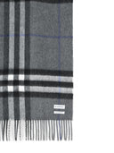 Burberry 'Mu Giant Check' Grey Cashmere Scarf