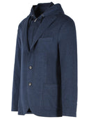 Eleventy Blue Polyester Blend Blazer