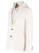 Eleventy Cream Wool Hooded Blazer