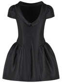 Self Portrait Black Polyester Taffeta Mini Dress