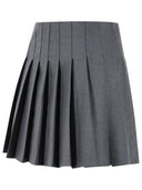Self Portrait Grey Wool Blend Pleated Miniskirt