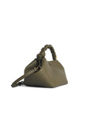 Ganni Small 'Bou' Green Hammered Lear Bag
