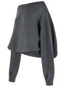 Mm6 Maison Margiela Minivestido gris de mezcla de lana