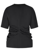 Róhe Draped T Shirt In Black Cotton Blend