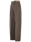 Pantalon en laine marron Sacai