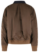 Giacca Sacai in cotone e poliestere blu scuro e marrone