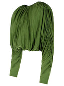Pull en viscose mélangée olive Self Portrait