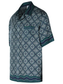 Casablanca 'Radiating Monogram' Green Silk Shirt