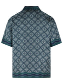 Casablanca 'Radiating Monogram' Green Silk Shirt
