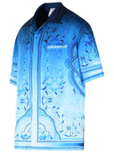 Casablanca 'Egyption Rug' Light Blue Silk Shirt