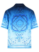 Casablanca 'Egyption Rug' Light Blue Silk Shirt