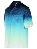 Casablanca 'Circuit Monogram' Blue Silk Shirt