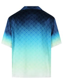 Casablanca 'Circuit Monogram' Blue Silk Shirt