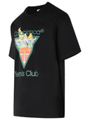Casablanca 'Tennis Club Triangle' Black Cotton T Shirt