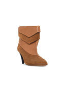 Isabel Marant 'Lyone' Ankle Boots In Cognac Brown Lear And Suede
