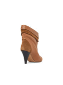 Isabel Marant 'Lyone' Ankle Boots In Cognac Brown Lear And Suede