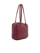 Jil Sander Medium 'Vision' Burgundy Lear Taske