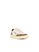 Autry 'Medalist Low' White Lear And Tobacco Sneakers