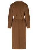 Max Mara Madame' Virgin Wool And Brown Cashmere Coat