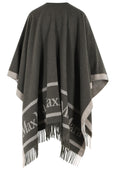 Max Mara 'Hilde' Green Jacquard Wool Poncho