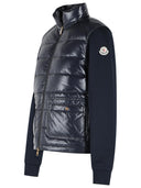 Moncler Blue Cotton Blend Padded Sweater