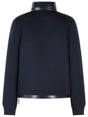 Moncler Blue Cotton Blend Padded Sweater