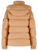 Kurtka puchowa Moncler „Maya 70” z poliamidu w kolorze camelowym