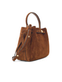 Tory Burch 'Romy' Bucket Bag In Brown Suede