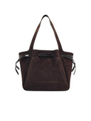 Borsa in pelle scamosciata marrone "Romy Tote" di Tory Burch