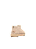 Stivali Ugg in pelle scamosciata beige 'Classic Ultra Mini'