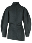 Khaite 'Harlow' ウールとチャコール カシミア トップ