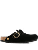 Birkenstock Boston Big Buckle Black, Velvet Textile