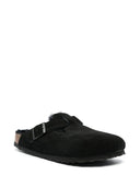 Birkenstock Boston Shearling Black/Black, Suede Leather