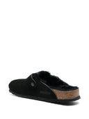 Birkenstock Boston Shearling Black/Black, Suede Leather