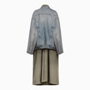 Balenciaga Hybrid Beige And Denim Blue Cotton Coat