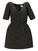 Shushu Tong jurk met V-hals en mid-mouwen met strik
