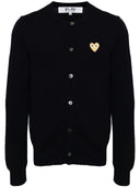 Comme Des Garçons Play U Round Neck Gold Emblem Knit