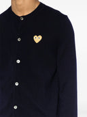 Comme Des Garçons Play U Round Neck Gold Emblem Knit