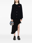 Comme Des Garçons Play U Round Neck Double Burgendy Emblem Knit
