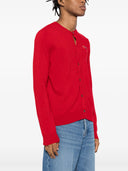 Comme Des Garçons Play U Round Neck Double Burgendy Emblem